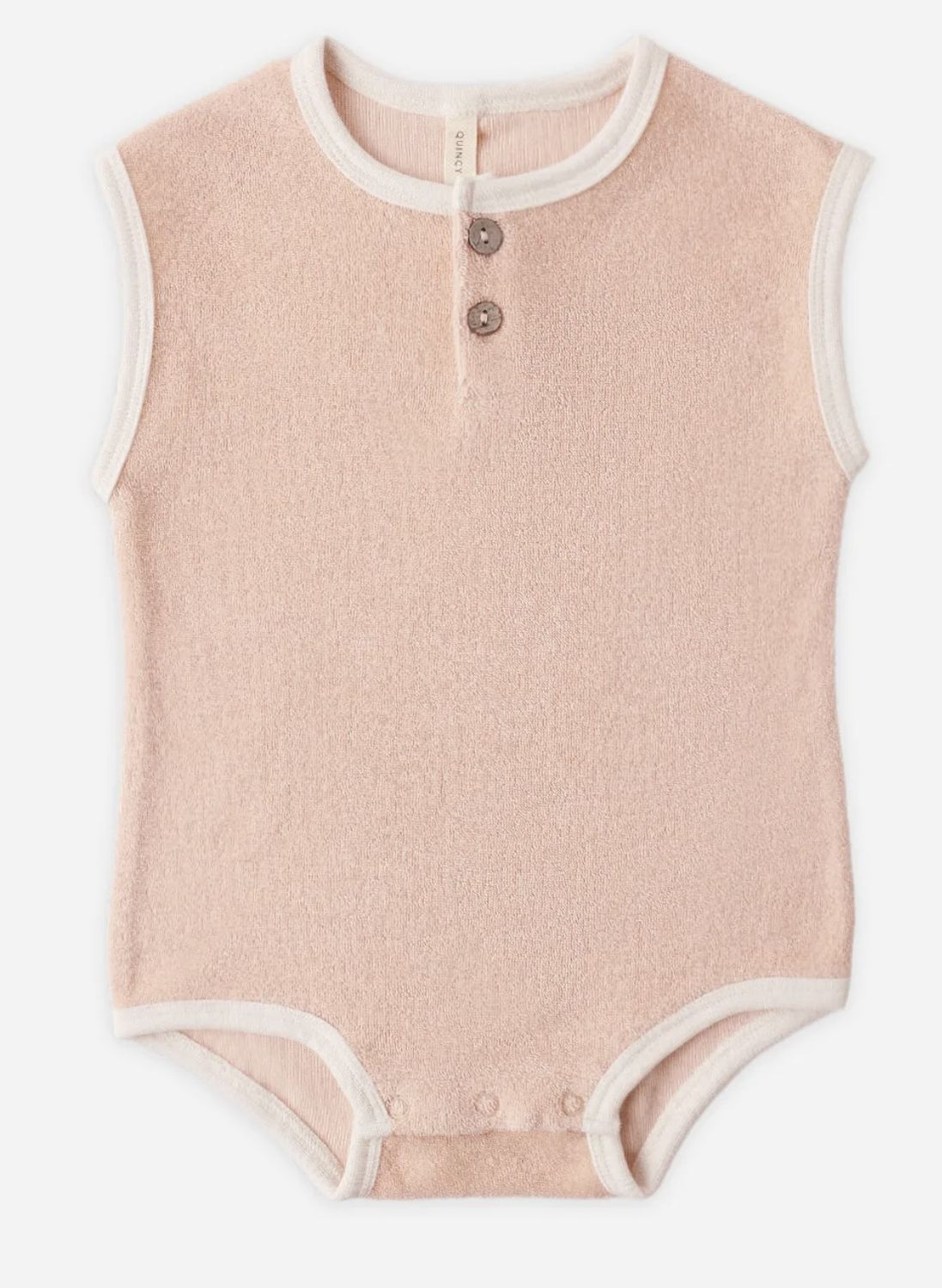 Terry Cloth Romper - Melon, Color: Melon, Size: 0-3M
