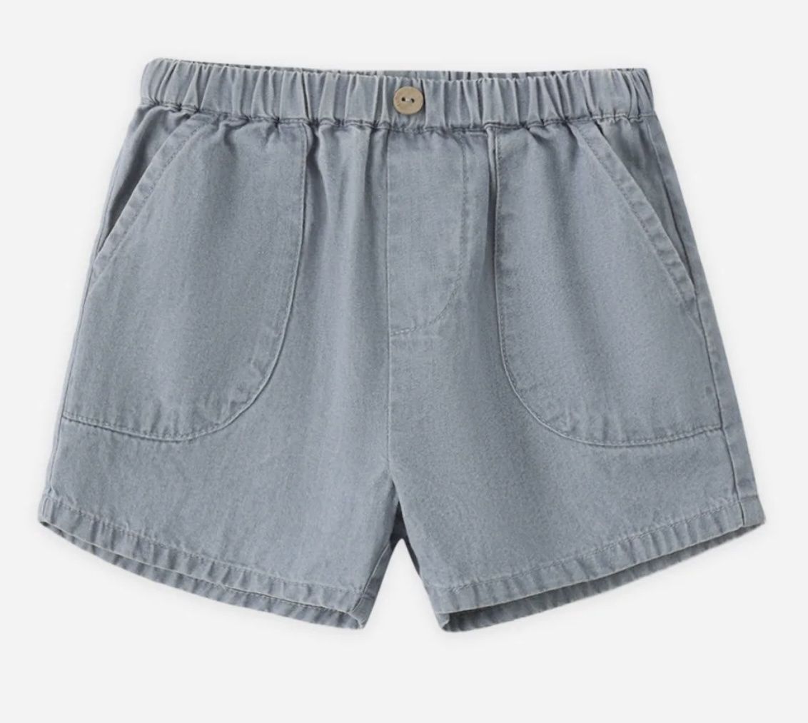 Utility Short - Chambray, Color: Chambray, Size: 12-18M