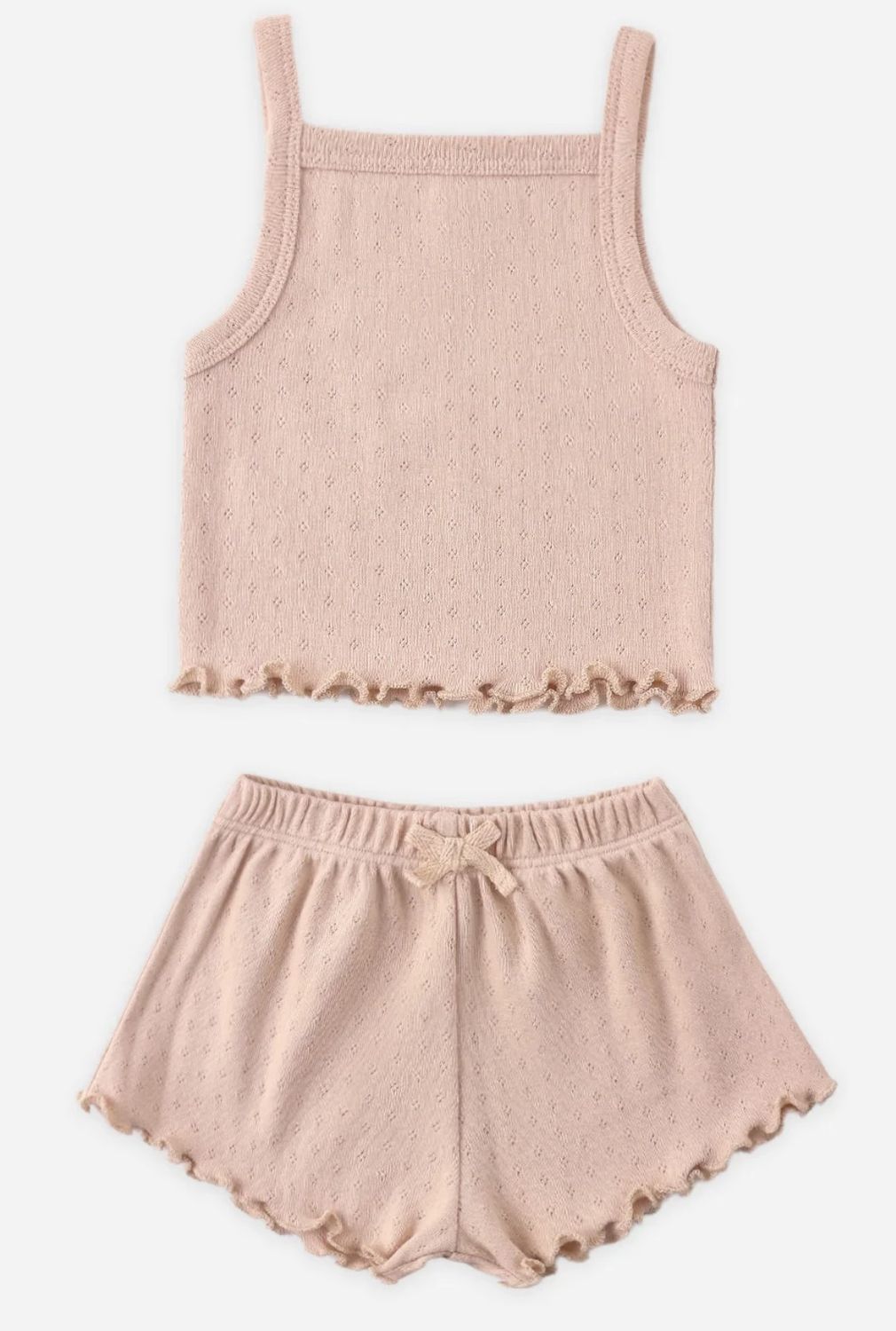 Pointelle Tank &amp; Shortie Set, Color: Melon, Size: 0-3M