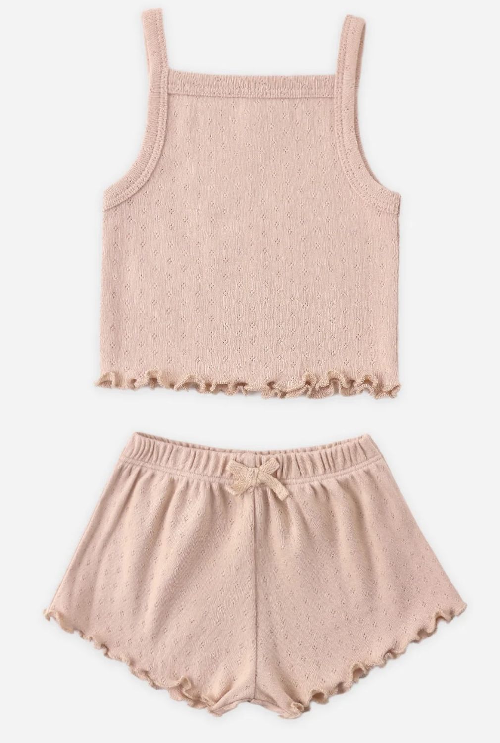Pointelle Tank &amp; Shortie Set, Color: Melon, Size: 0-3M
