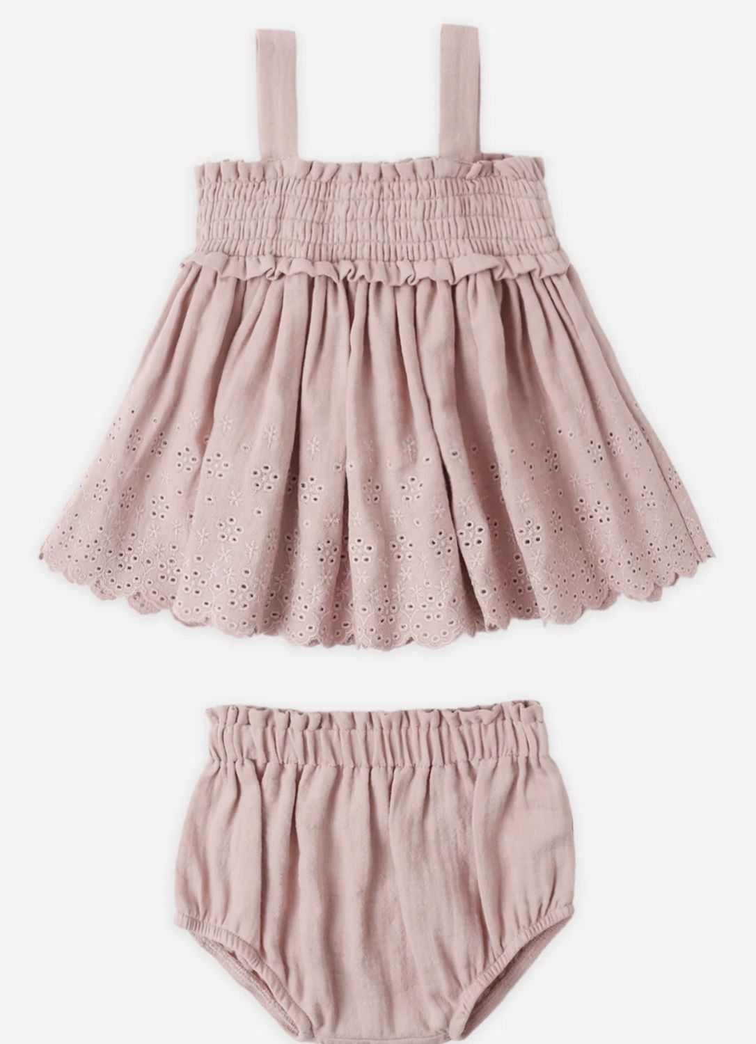 Mae Smocked Top &amp; Bloomer Set, Color: Mauve, Size: 0-3M