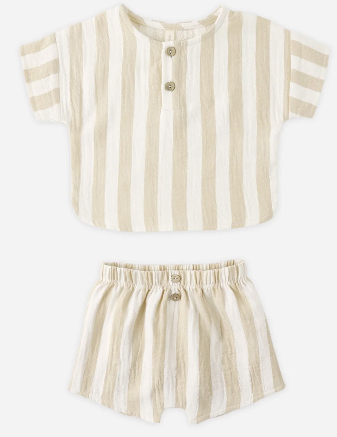 Woven Boxy Top &amp; Short Stripe Set, Color: Butterscotch, Size: 0-3M