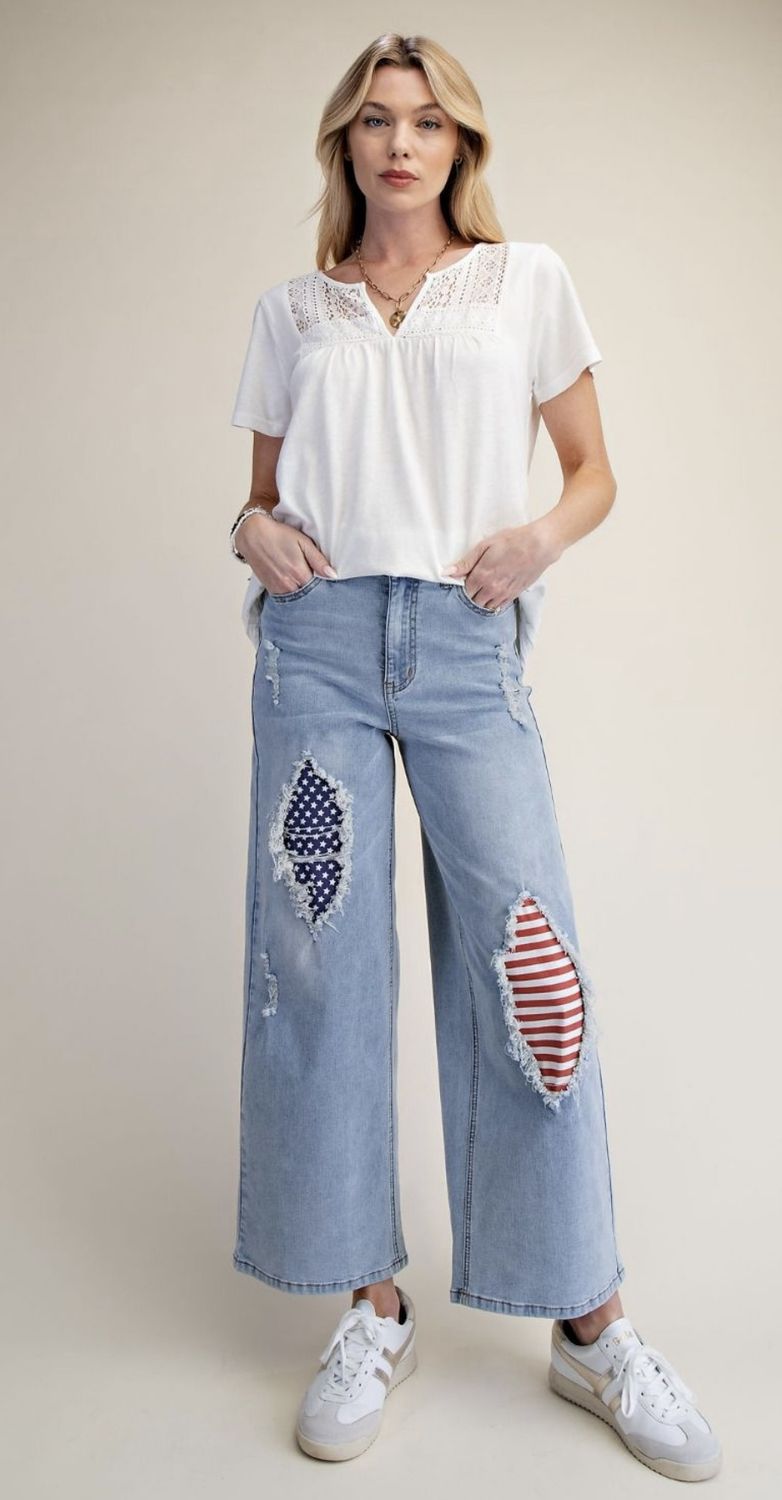 American Stretch Jeans, Color: Washed Denim, Size: Small