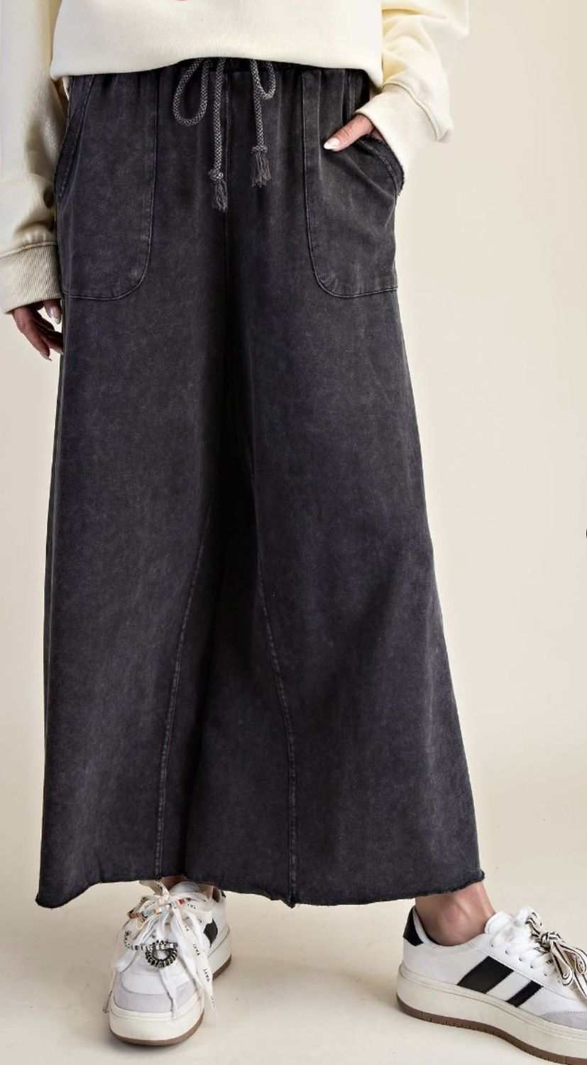Carlie Knit Wide Leg Pants, Color: Black, Size: Small
