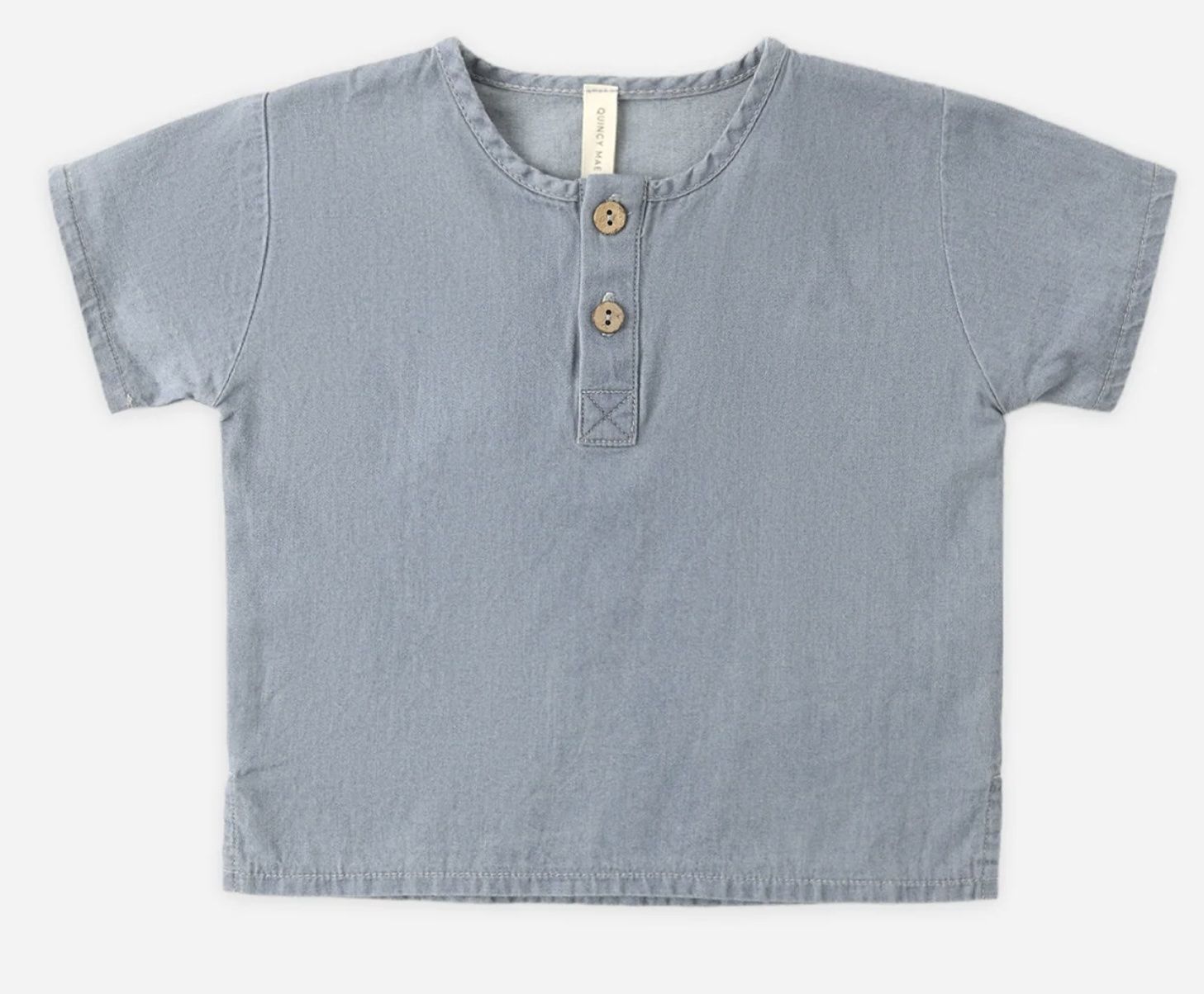 Henry Top - Chambray, Color: Denim, Size: 0-3M