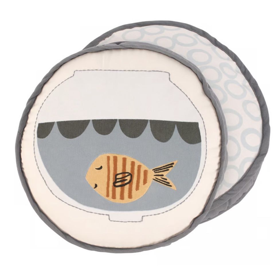 Round Gold Fish Pillow