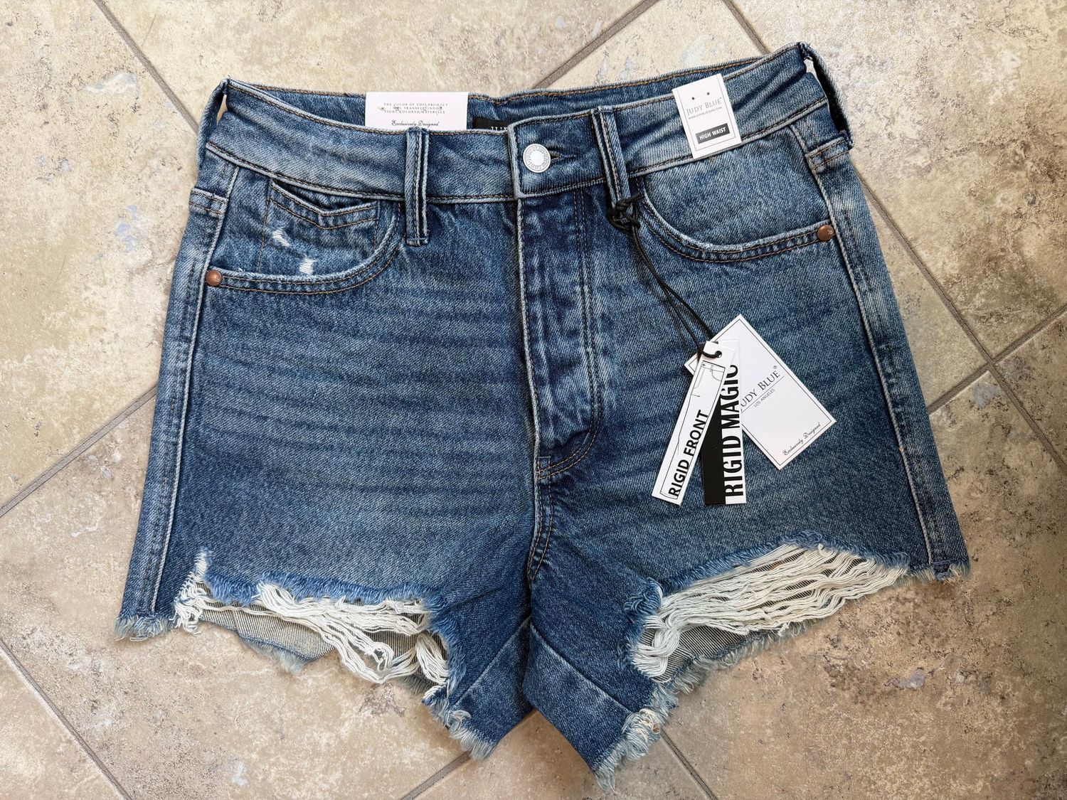 Kimberly Magic Cut Off Shorts - Reg, Color: Dark Blue, Size: Small