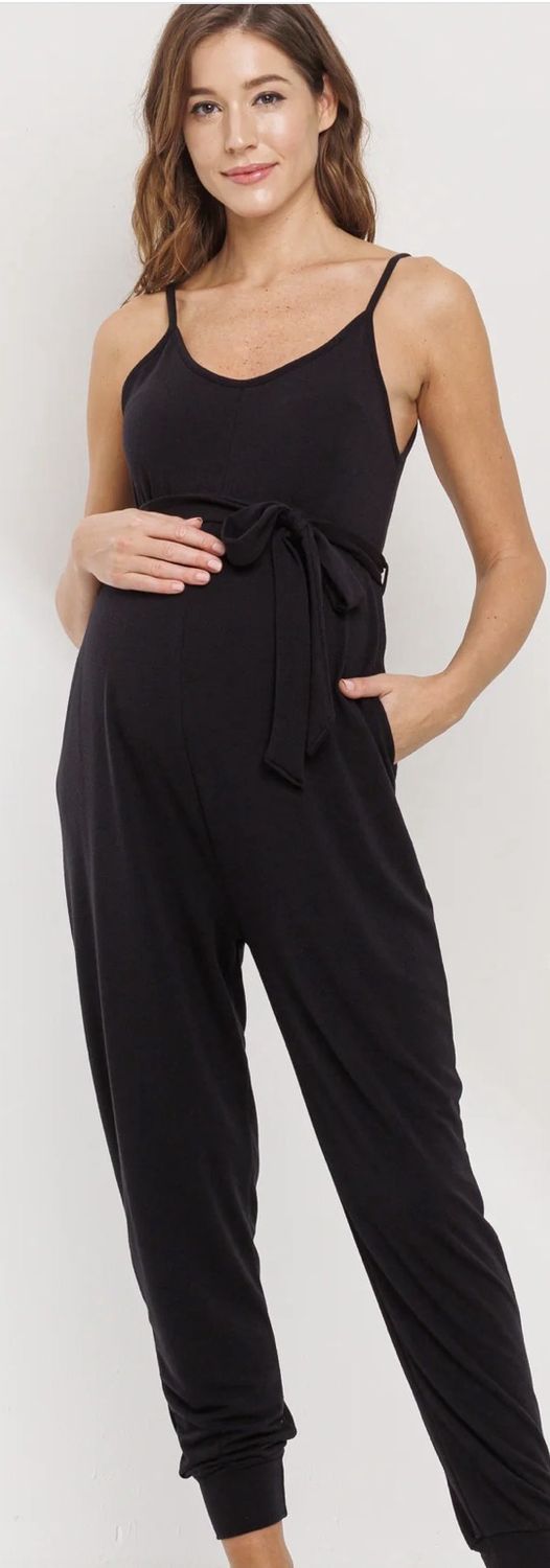 Rylee Sleeveless Belted Knit Jumpsuit