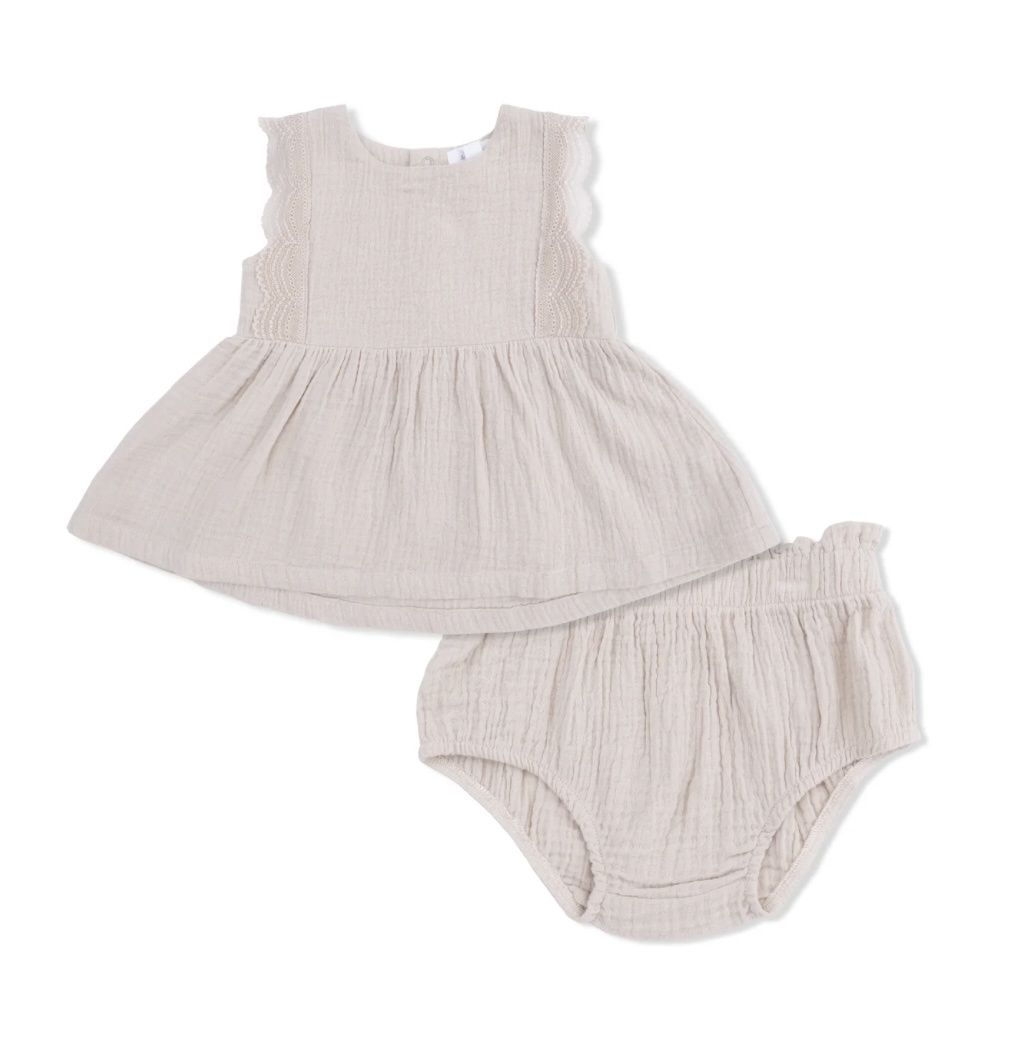 French Oak Babydoll Top with Bloomer, Color: French Oak, Size: 3-6M
