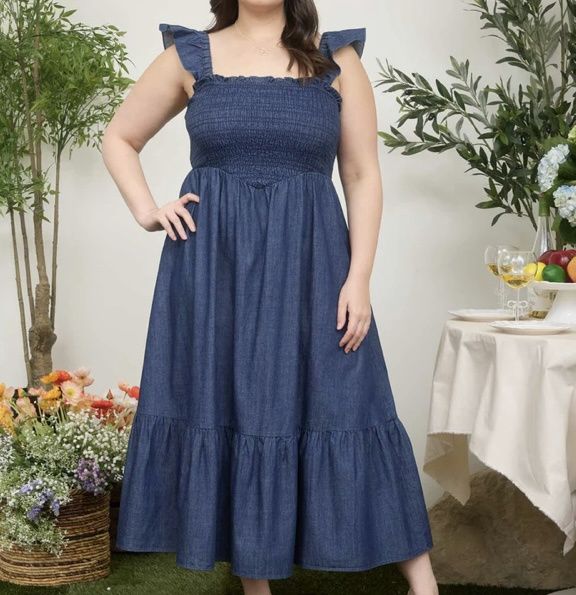 Lila Denim Dress, Color: Dark Denim, Size: Small