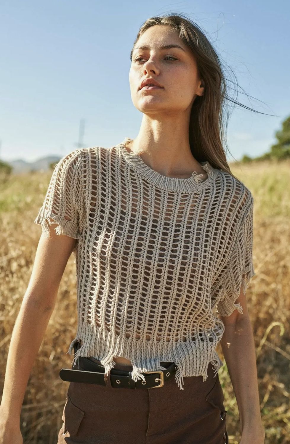 Jessica Crochet - Beige, Size: Small
