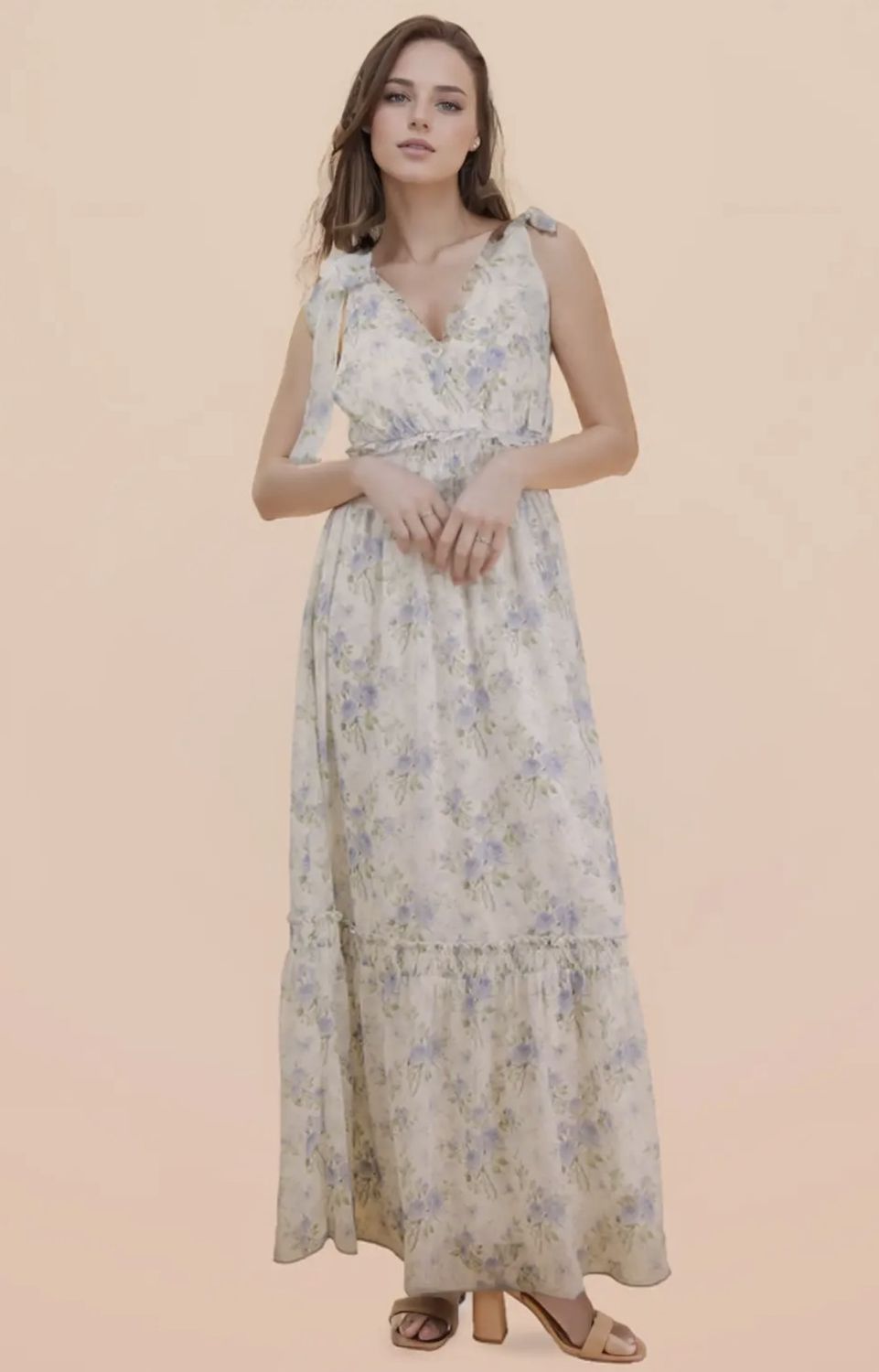 Sarah Floral Dress - Blue, Size: Small