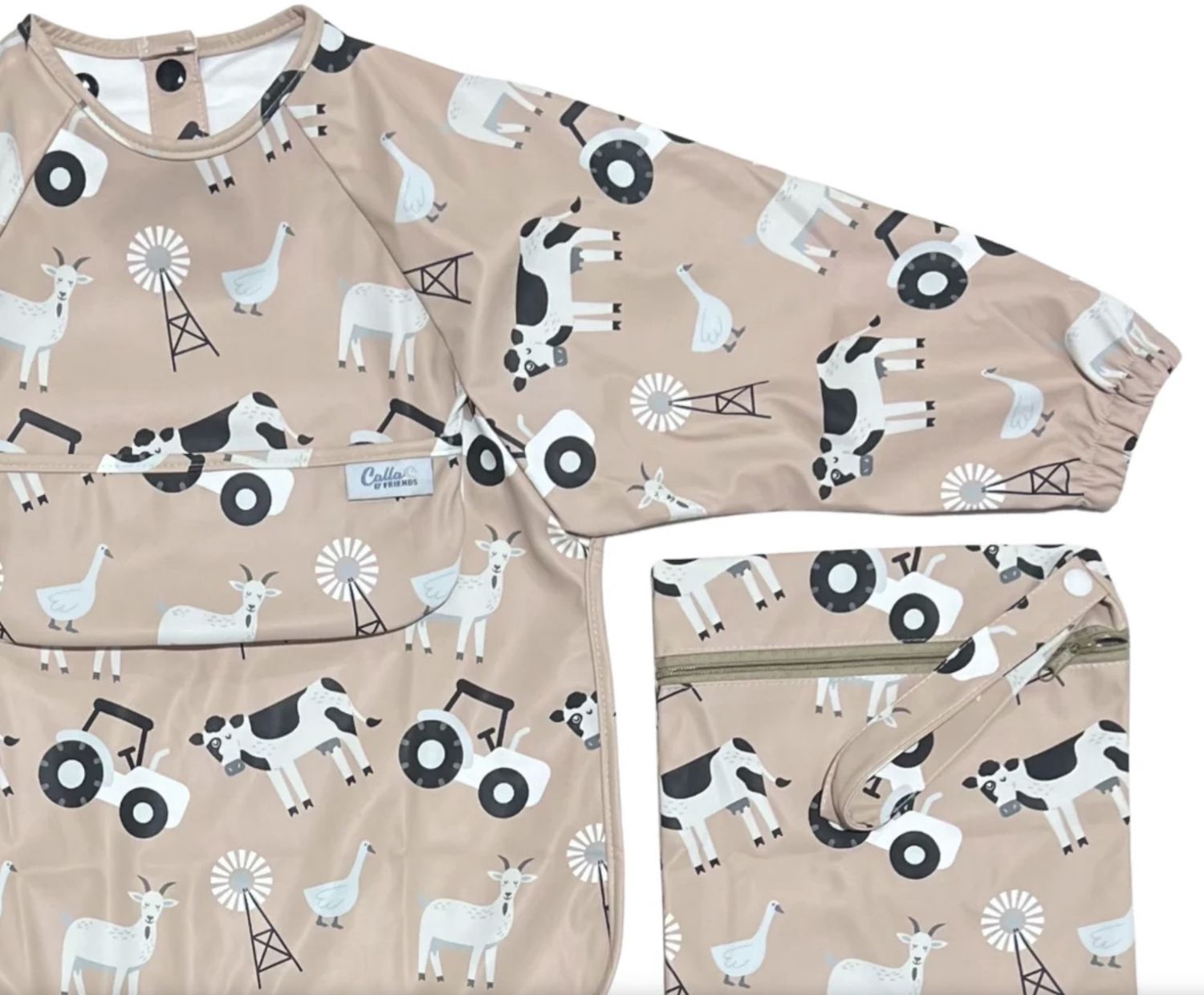 Dinner Time Bib Farm - Khaki