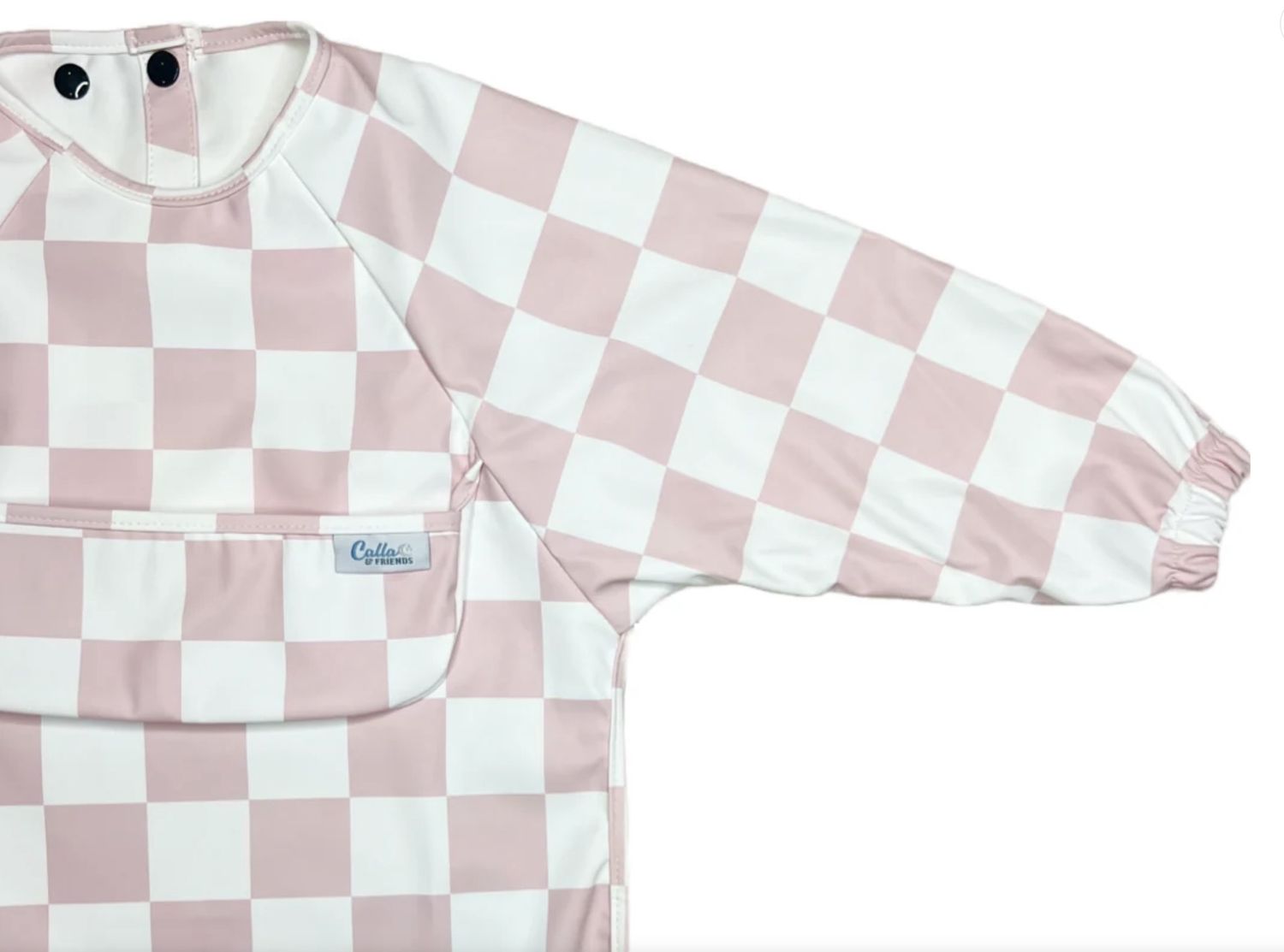 Dinner Time Bib Checkered - Petal Pink