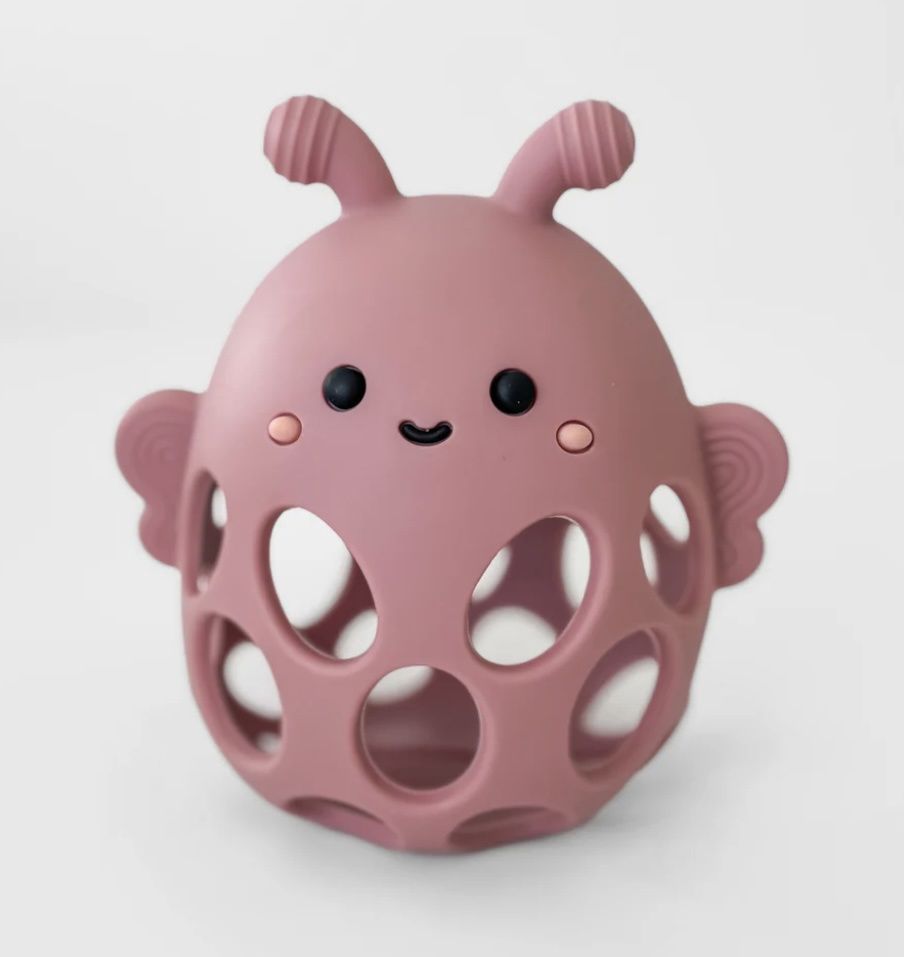 Honey Bee Teether, Color: Petunia Pink