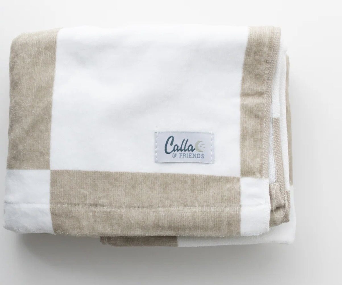 Kids Beach Towel, Style: Checkered Fawn