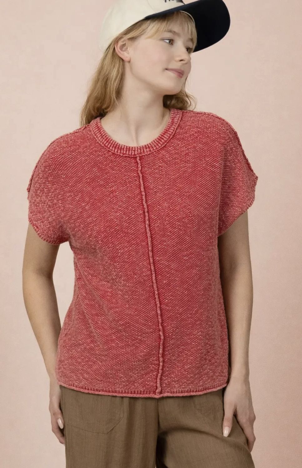 Tonya Red Sweater, Color: Tomato, Size: Small