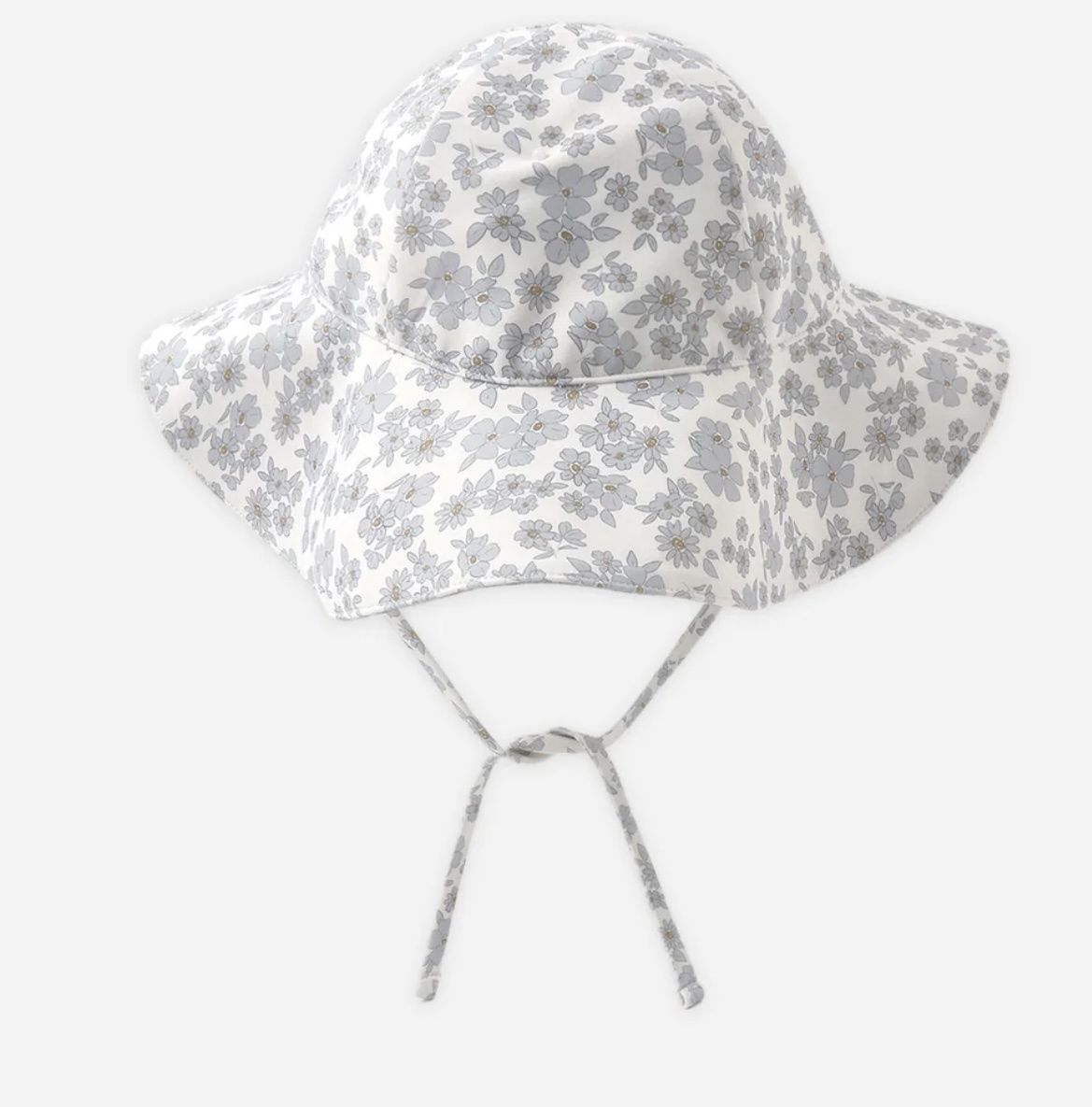 Laura Sun Hat - Blue Floral, Size: 0-6M