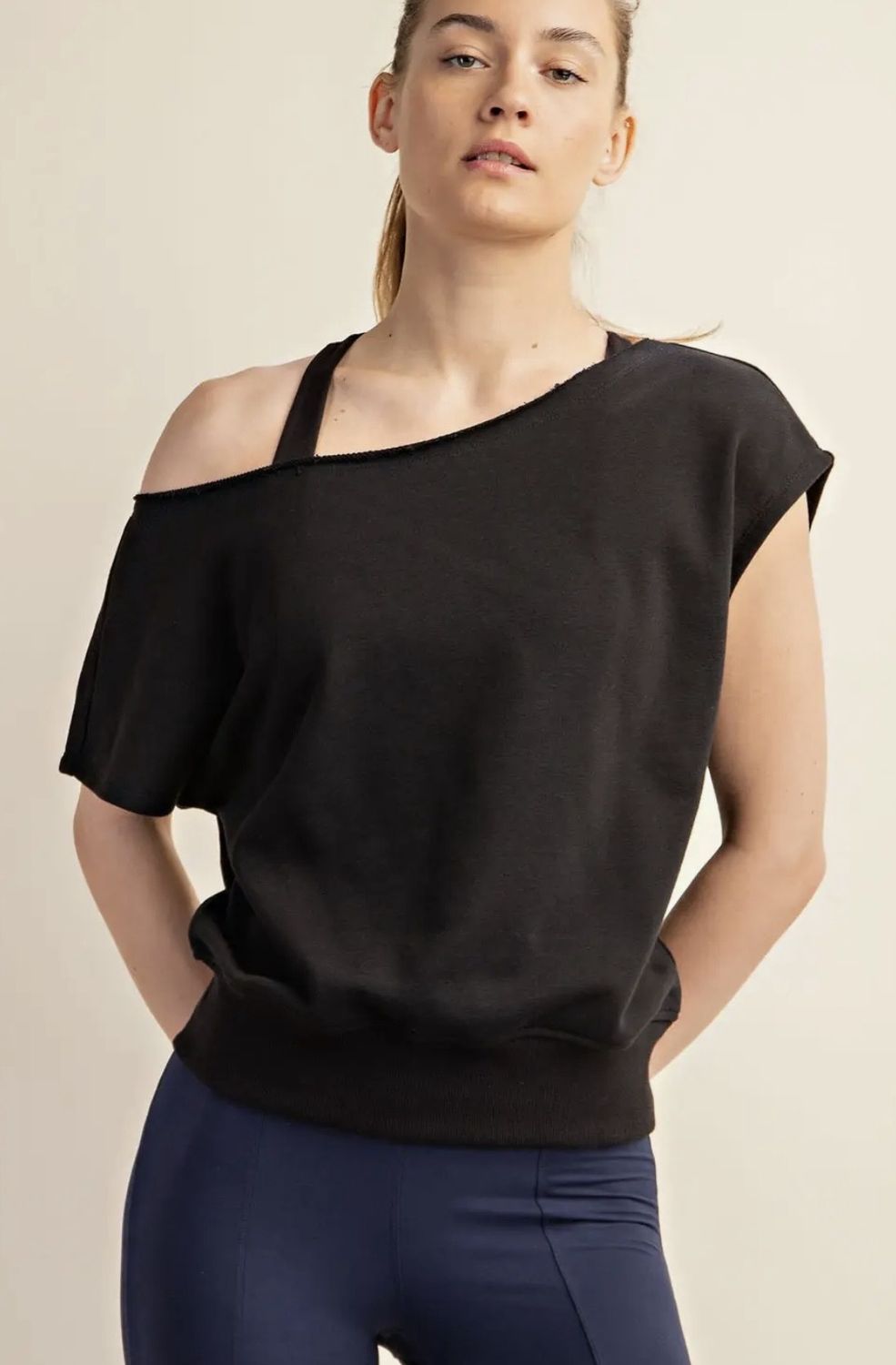 Sassy Off Shoulder Top - Black, Size: Small