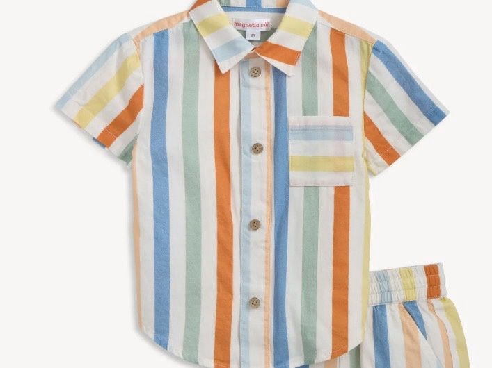 Hank Woven Short Set, Color: Aloe, Size: 2T