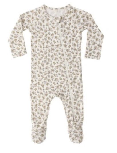 Willow Bamboo Footie, Color: Ivory, Size: NB