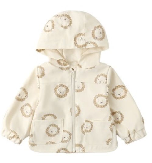 Lion Raincoat, Color: Ecru, Size: 3-6M