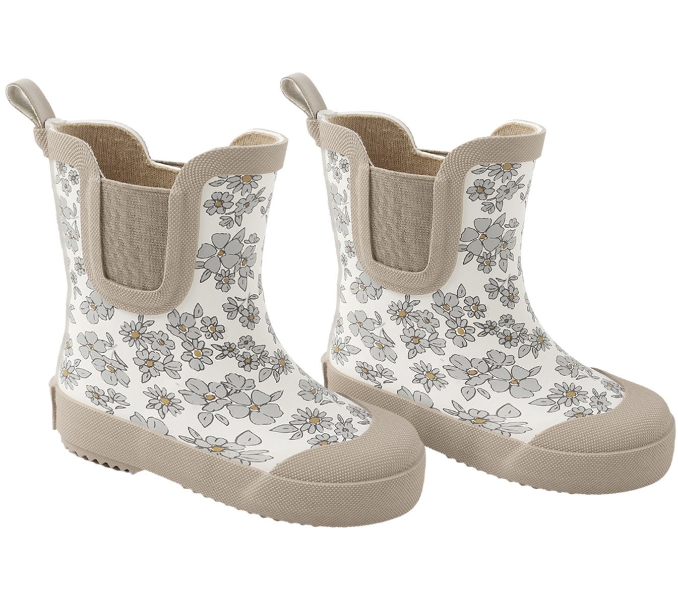 Rain Boots - Blue Floral, Color: Ivory, Size: Size 5