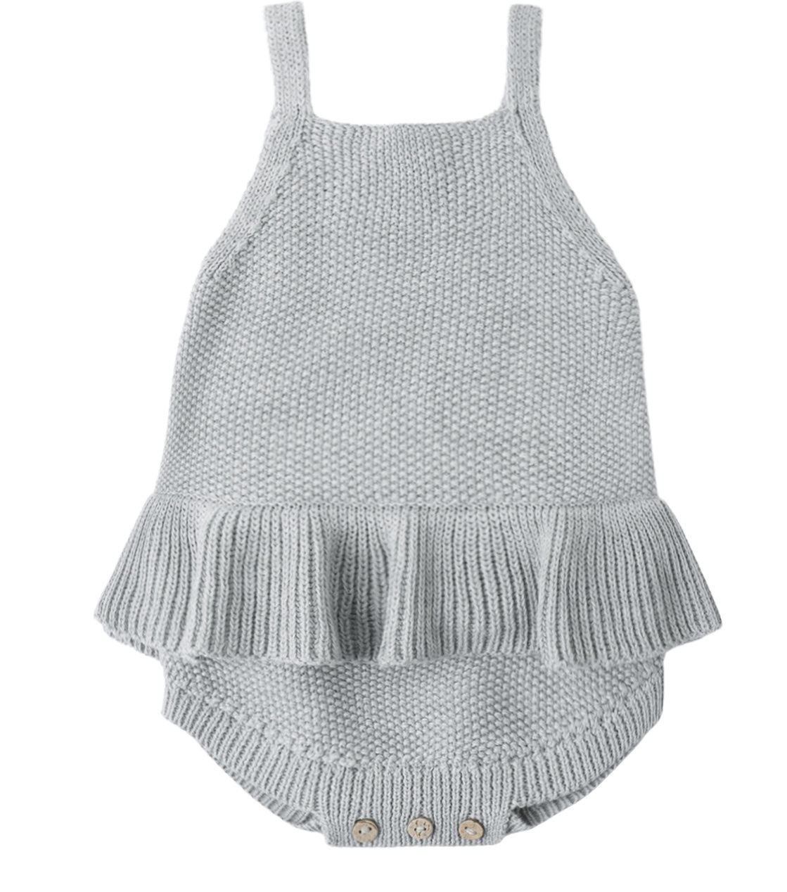 Heather Knit Romper, Color: Sky, Size: 0-3M