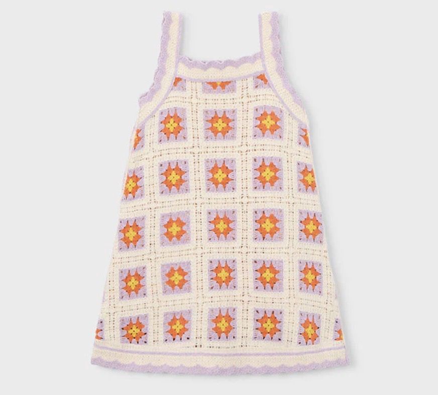 Adelle Crochet Dress, Color: Purple, Size: 2T