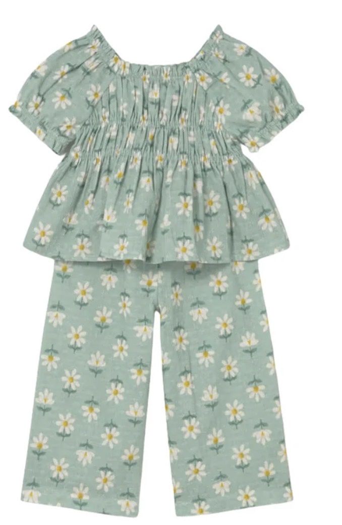 Lila Daisy Set, Color: Blue Daisy, Size: 2T