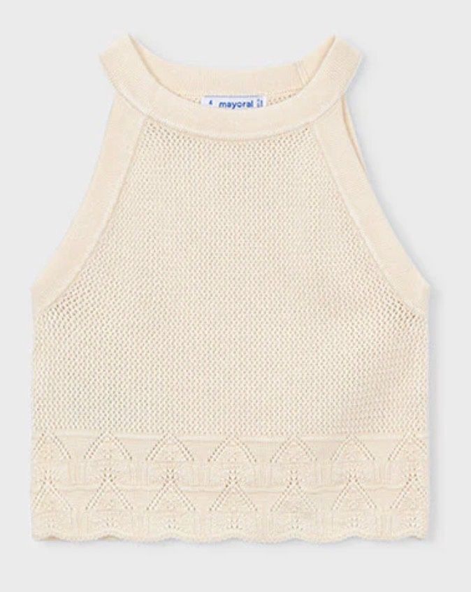 Knit Tank - Off White, Color: Off White, Size: 2T