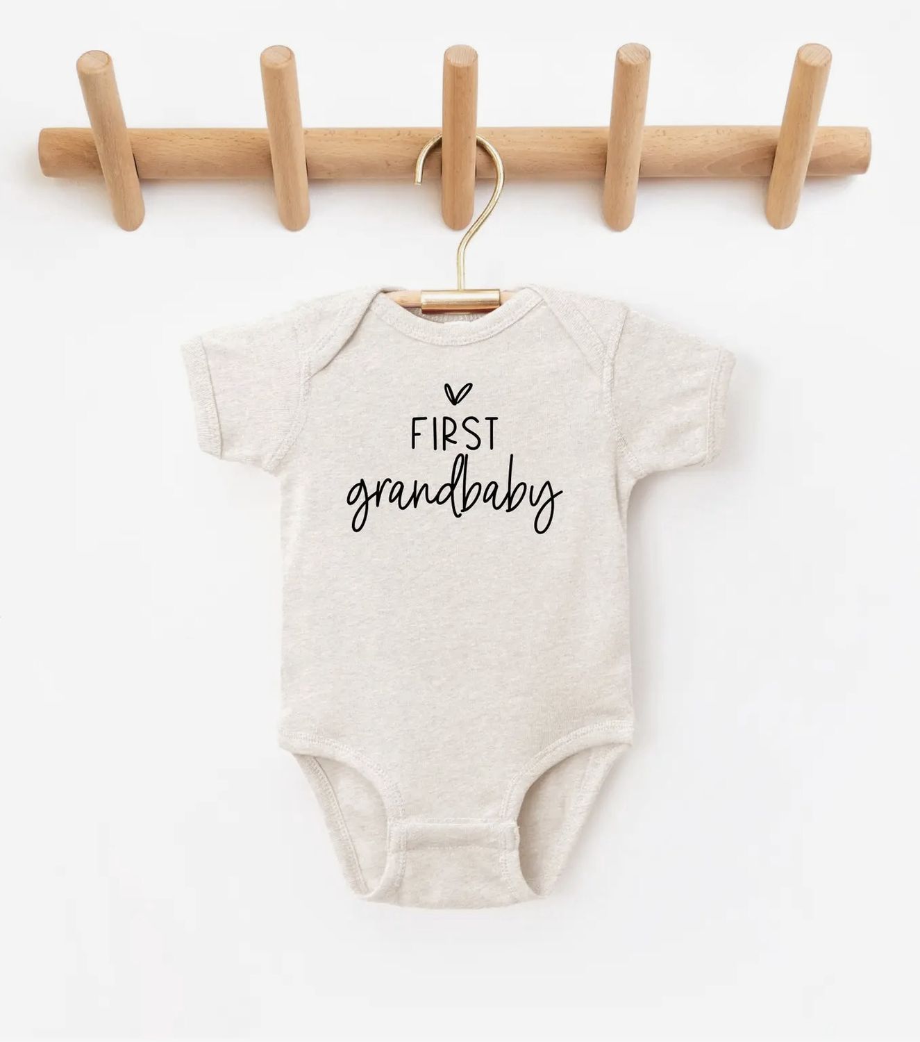 First Grandbaby Onesie, Color: Cream, Size: 0-3M