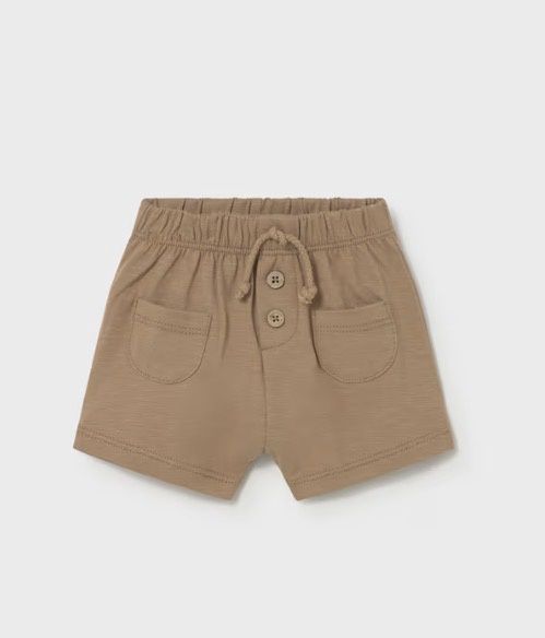 Braxton Shorts - Brown, Color: Tan, Size: 0-1mo