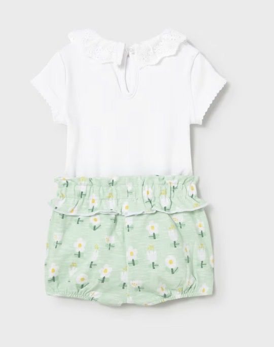 Gabby Two Piece Set, Color: Green/White, Size: 0-1M