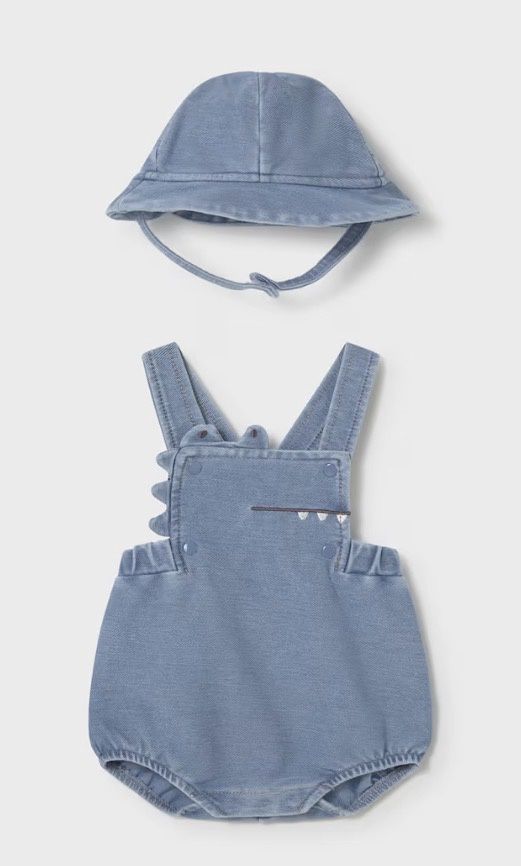 Tristan Overall/Hat Set, Color: Blue, Size: 0-1M