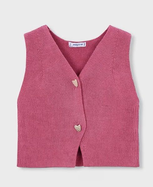 Knit Vest - Pink, Color: Pink, Size: Size 2