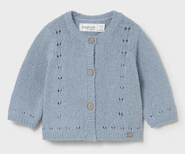 Newborn Knit Cardigan - Blue, Color: Blue, Size: 0-1M