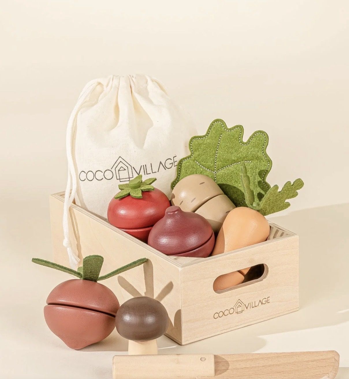 Wooden Vegetables Playset