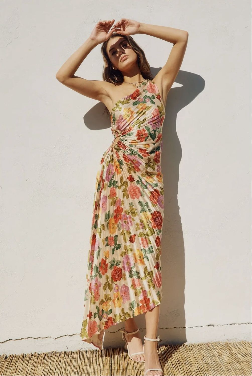 Gloria Satin Pleated Dress, Size: Small
