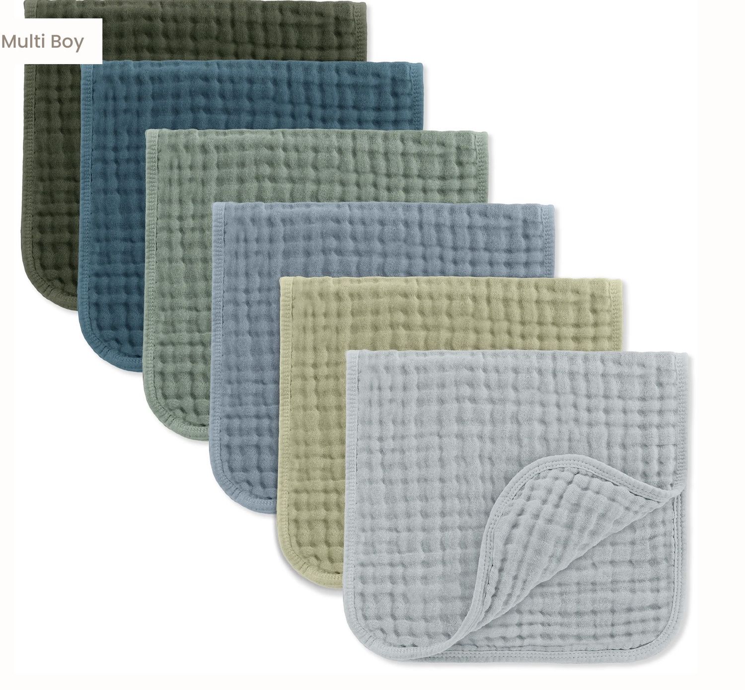 Muslin Burp Cloths - Multi-Boy