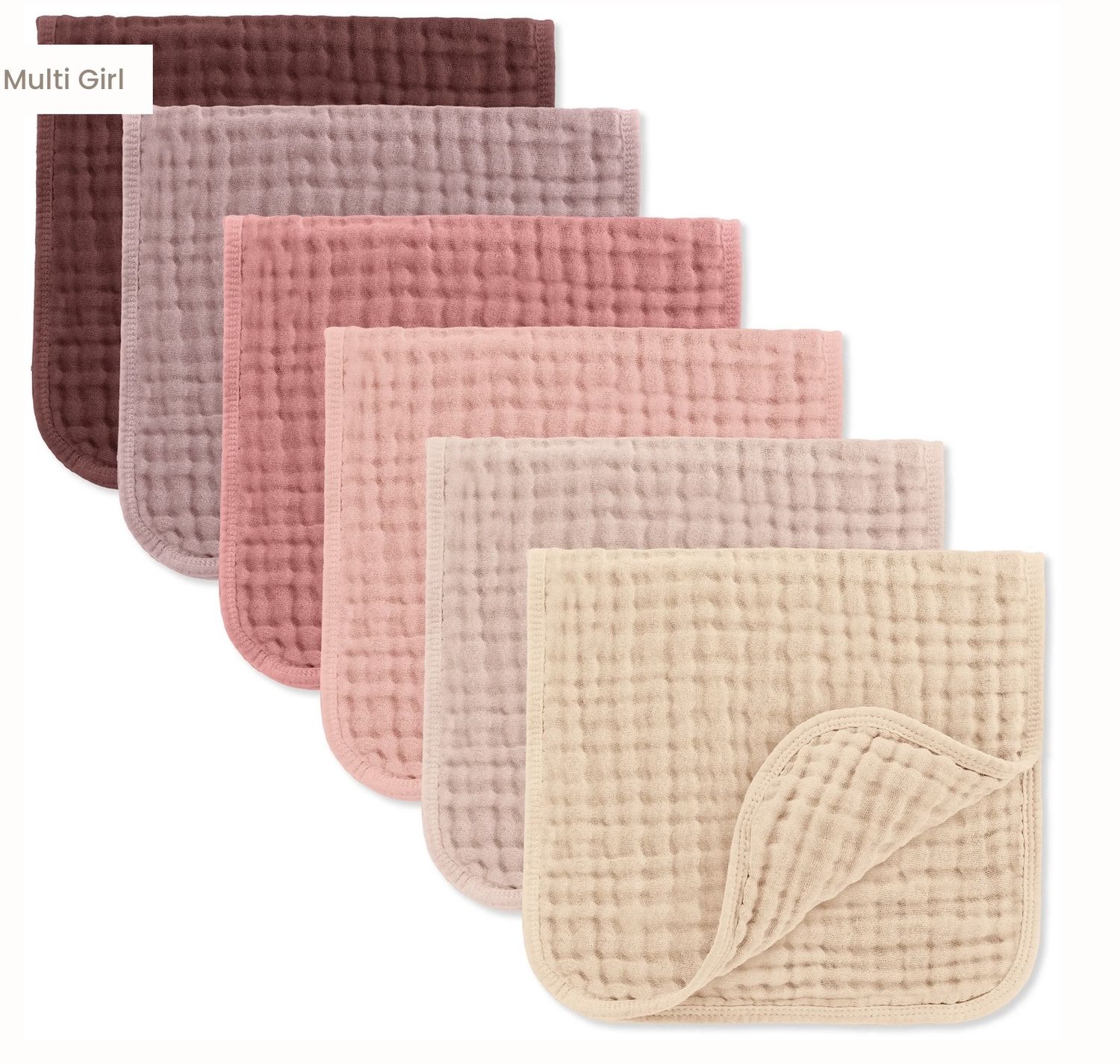 Muslin Burp Cloths - Multi Girl