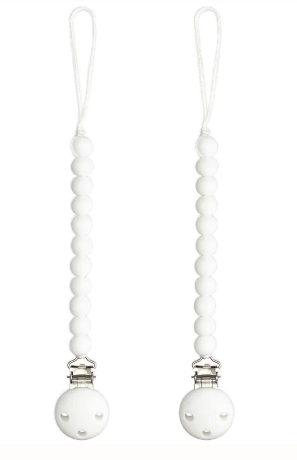 Pacifier Clips - White