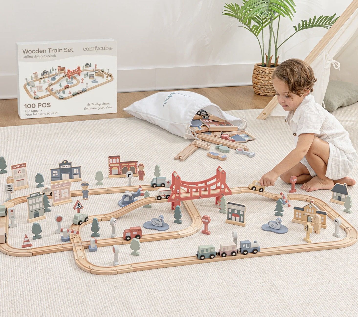Wooden Train - 100 pc. Set