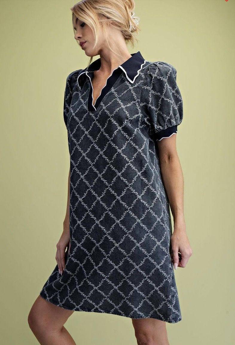 Jalisa Short Sleeve Dress - Denim, Size: Small