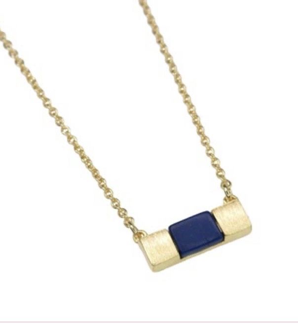 Jacqueline Gemstone Necklace, Color: Blue