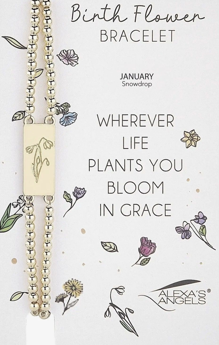 Birth Flower Bracelet - January