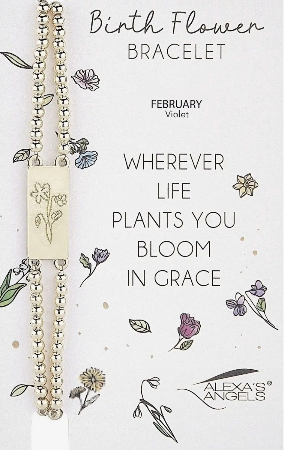 Birth Flower Bracelet - February