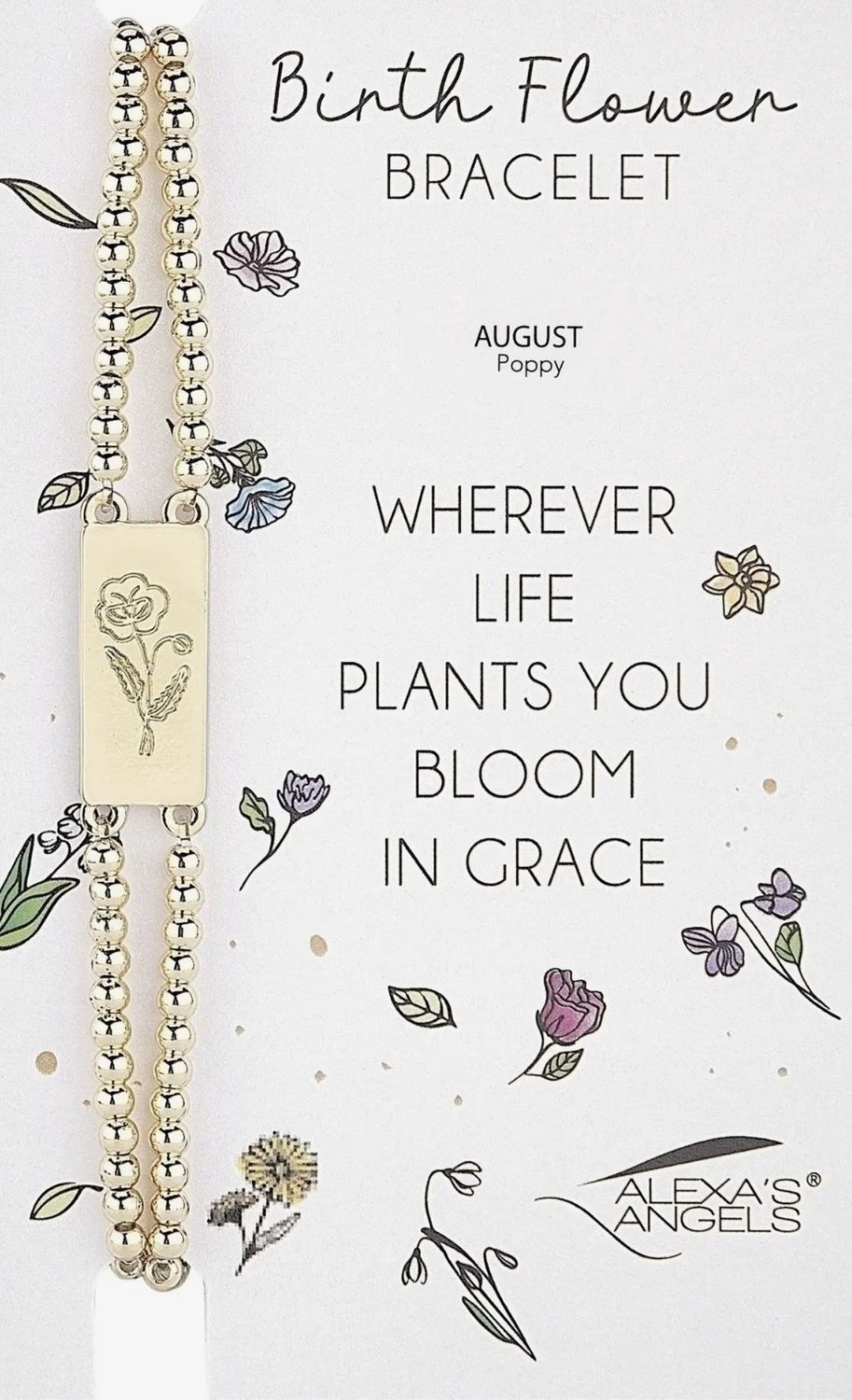 Birth Flower Bracelet - August