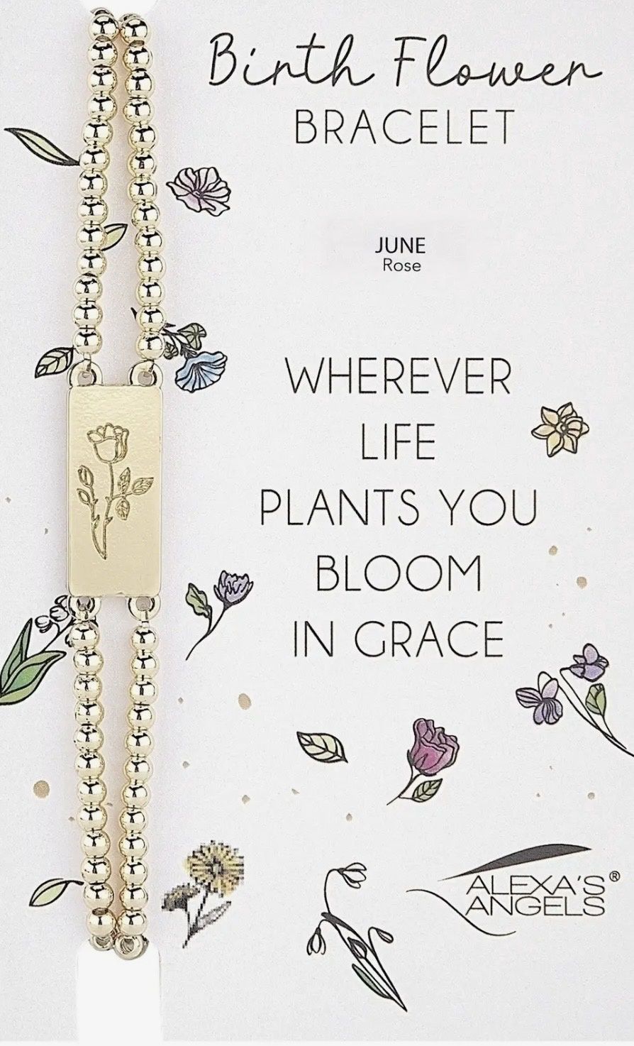 Birth Flower Bracelet - June