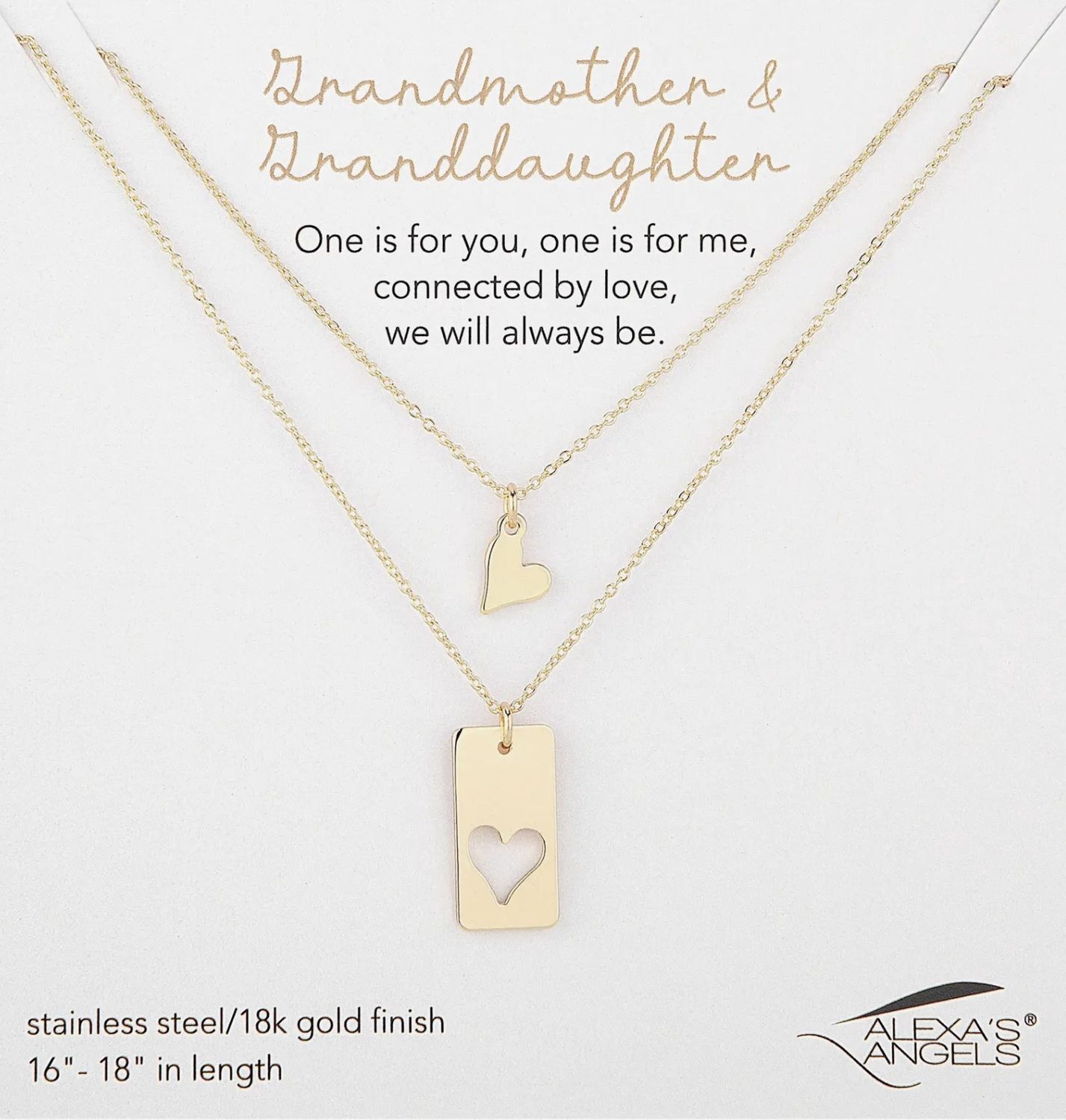 Grandma/Grandaughter Necklace Set, Color: Gold